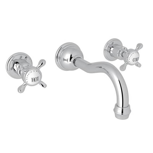 Rohl - EdwardianE Wall Mount Lavatory Faucet Trim With Column Spout - Polished Chrome
