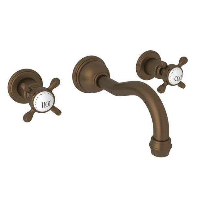 Rohl - EdwardianE Wall Mount Lavatory Faucet Trim With Column Spout - English Bronze