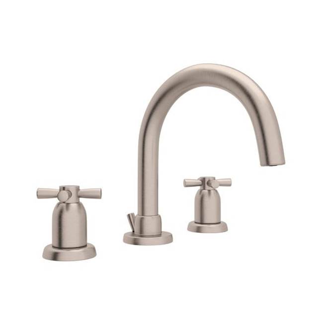 Rohl - HolbornE Widespread Lavatory Faucet With C-Spout - Satin Nickel