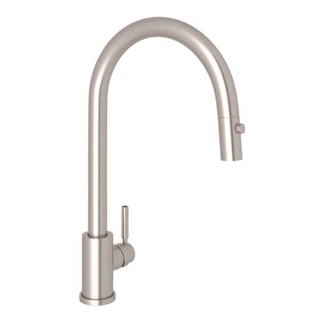 Rohl - HolbornE Pull-Down Kitchen Faucet With C-Spout - Satin Nickel