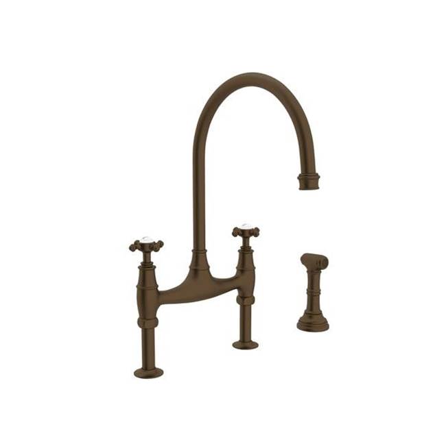 Rohl - Georgian EraE Bridge Kitchen Faucet With Side Spray - English Bronze