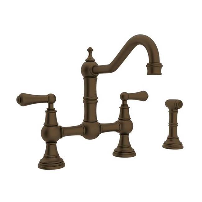 Rohl - EdwardianE Bridge Kitchen Faucet With Side Spray - English Bronze