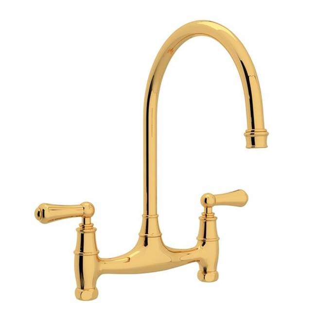 Rohl - Georgian EraE Bridge Kitchen Faucet Without Unions - English Gold