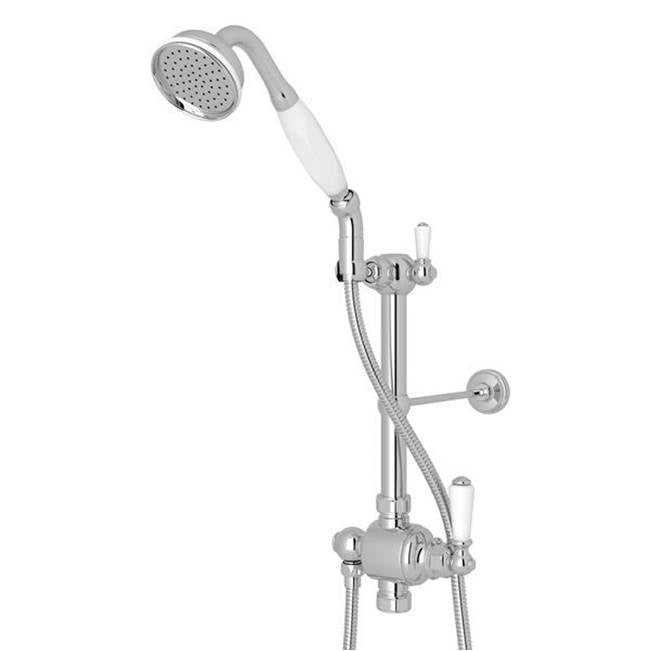 Rohl - Riser Diverter, Handshower, Handshower Holder, Hose and 8'' Thermostatic Outlet - Polished Chrome