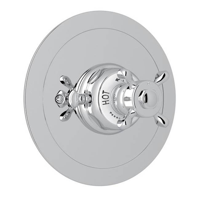 Rohl - EdwardianE 3/4'' Round Thermostatic Trim Without Volume Control - Polished Chrome
