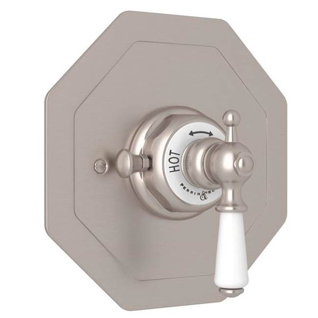Rohl - EdwardianE 3/4'' Octagonal Thermostatic Trim Without Volume Control - Satin Nickel
