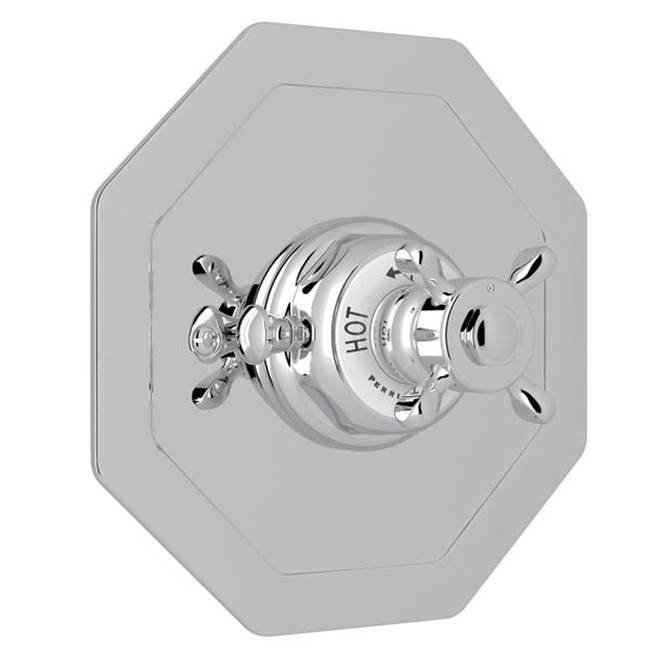 Rohl - EdwardianE 3/4'' Octagonal Thermostatic Trim Without Volume Control - Polished Chrome