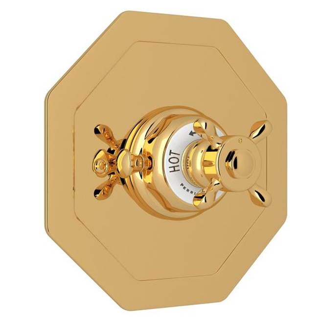 Rohl - EdwardianE 3/4'' Octagonal Thermostatic Trim Without Volume Control - English Gold