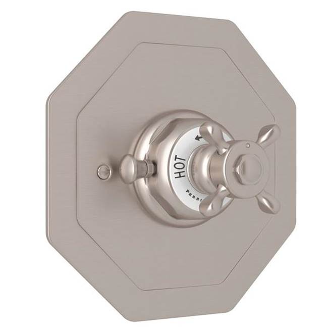 Rohl - EdwardianE 3/4'' Octagonal Thermostatic Trim Without Volume Control - Satin Nickel