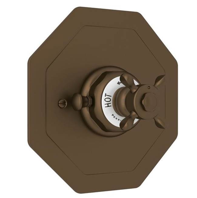 Rohl - EdwardianE 3/4'' Octagonal Thermostatic Trim Without Volume Control - English Bronze