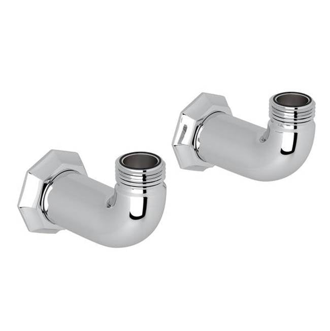 Rohl - DecoE Wall Unions - Polished Chrome