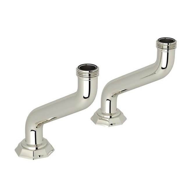 Rohl - DecoE Extended Deck Pillar Unions - Polished Nickel