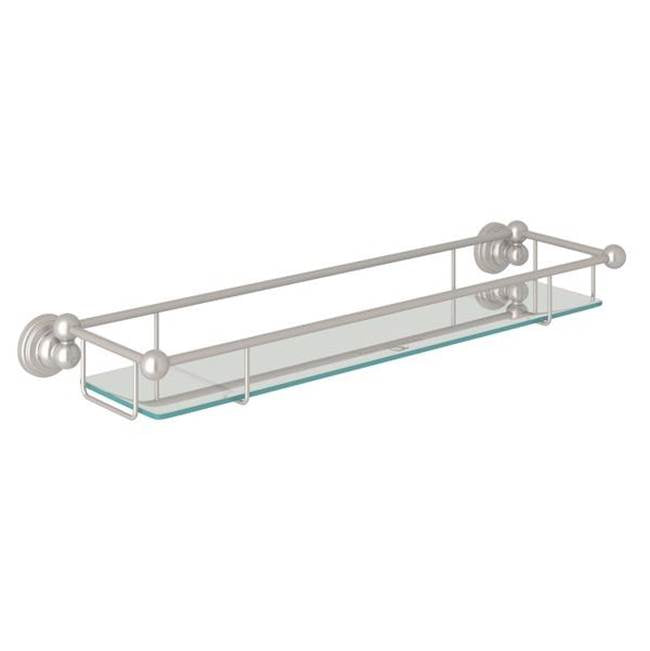 Rohl - EdwardianE Wall Mount Tempered Glass Vanity Shelf - Satin Nickel