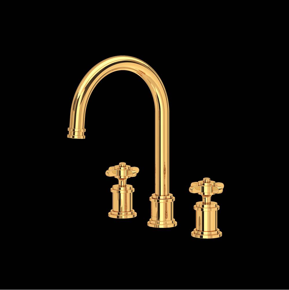 Rohl - ArmstrongE Widespread Lavatory Faucet With C-Spout - English Gold