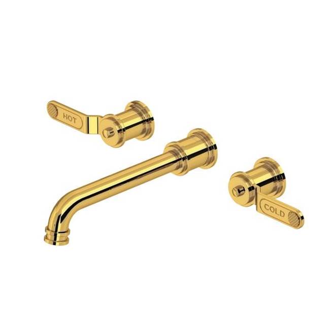 Rohl - ArmstrongE Wall Mount Lavatory Faucet Trim - Unlacquered Brass