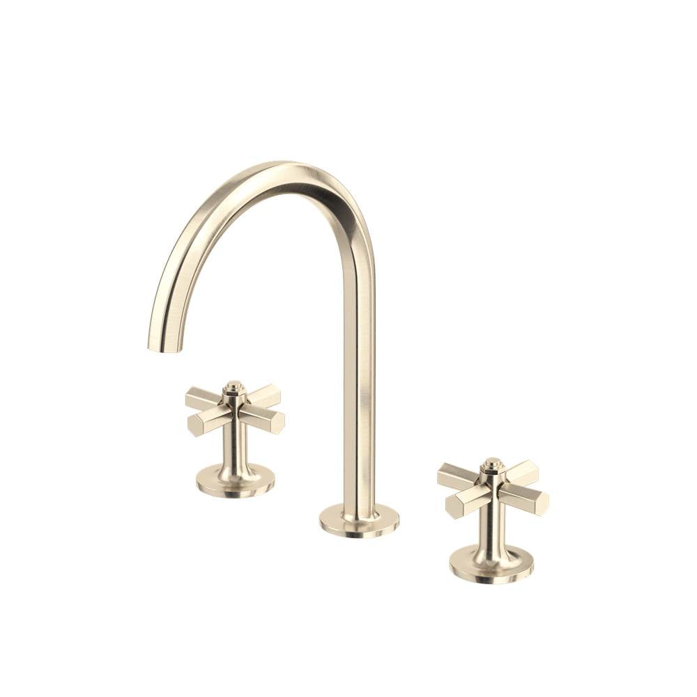 Rohl - ModelleE Widespread Lavatory Faucet With C-Spout - Satin Nickel