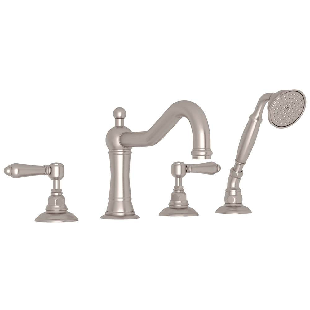 Rohl - Acqui 4-Hole Deck Mount Tub Filler - Satin Nickel