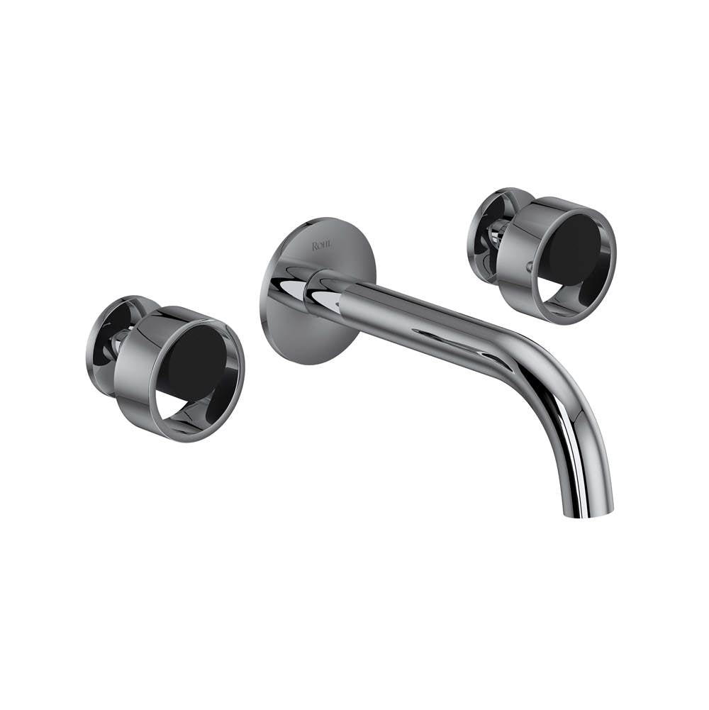 Rohl - EclissiE Wall Mount Lavatory Faucet Trim With C-Spout - Polished Chrome With Matte Black