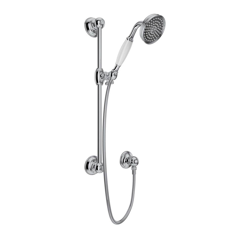 Rohl - Handshower Set With 22'' Slide Bar and Single Function Handshower - Polished Chrome