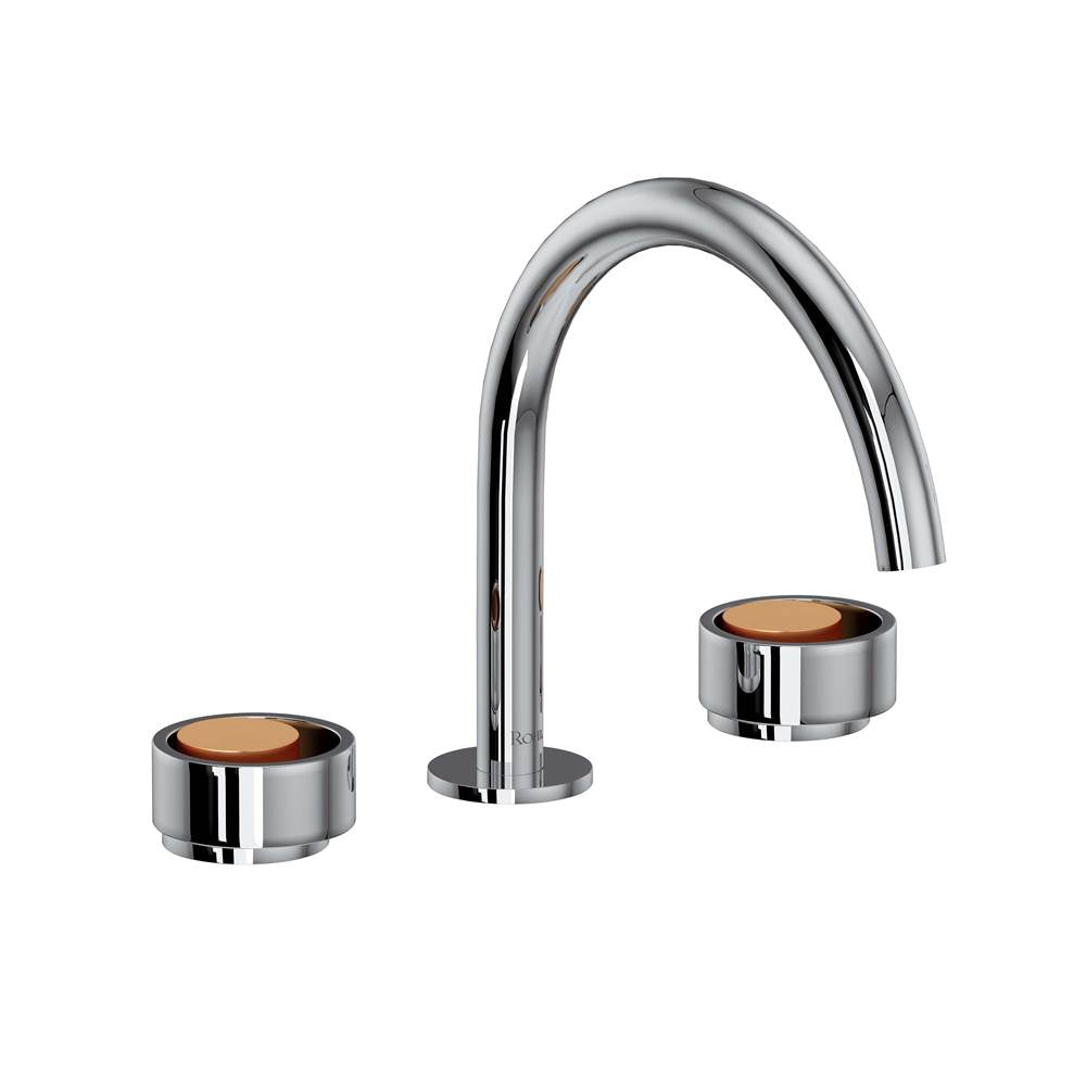 Rohl - EclissiE Widespread Lavatory Faucet With C-Spout - Polished Chrome With Satin Gold