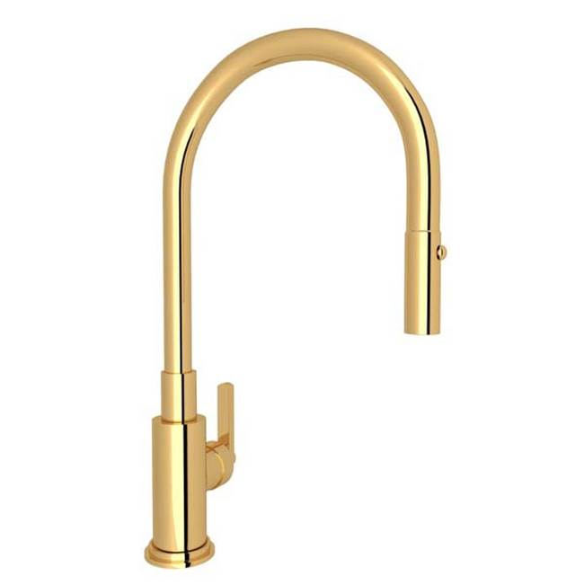 Rohl - Lombardia Pull-Down Kitchen Faucet - Italian Brass