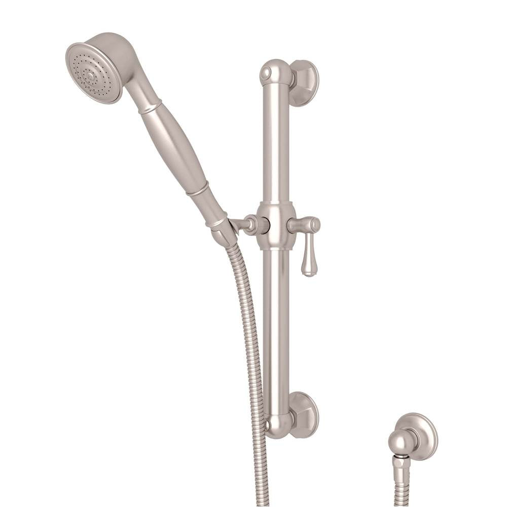 Rohl - Handshower Set With 24'' Grab Bar and Single Function Handshower - Satin Nickel