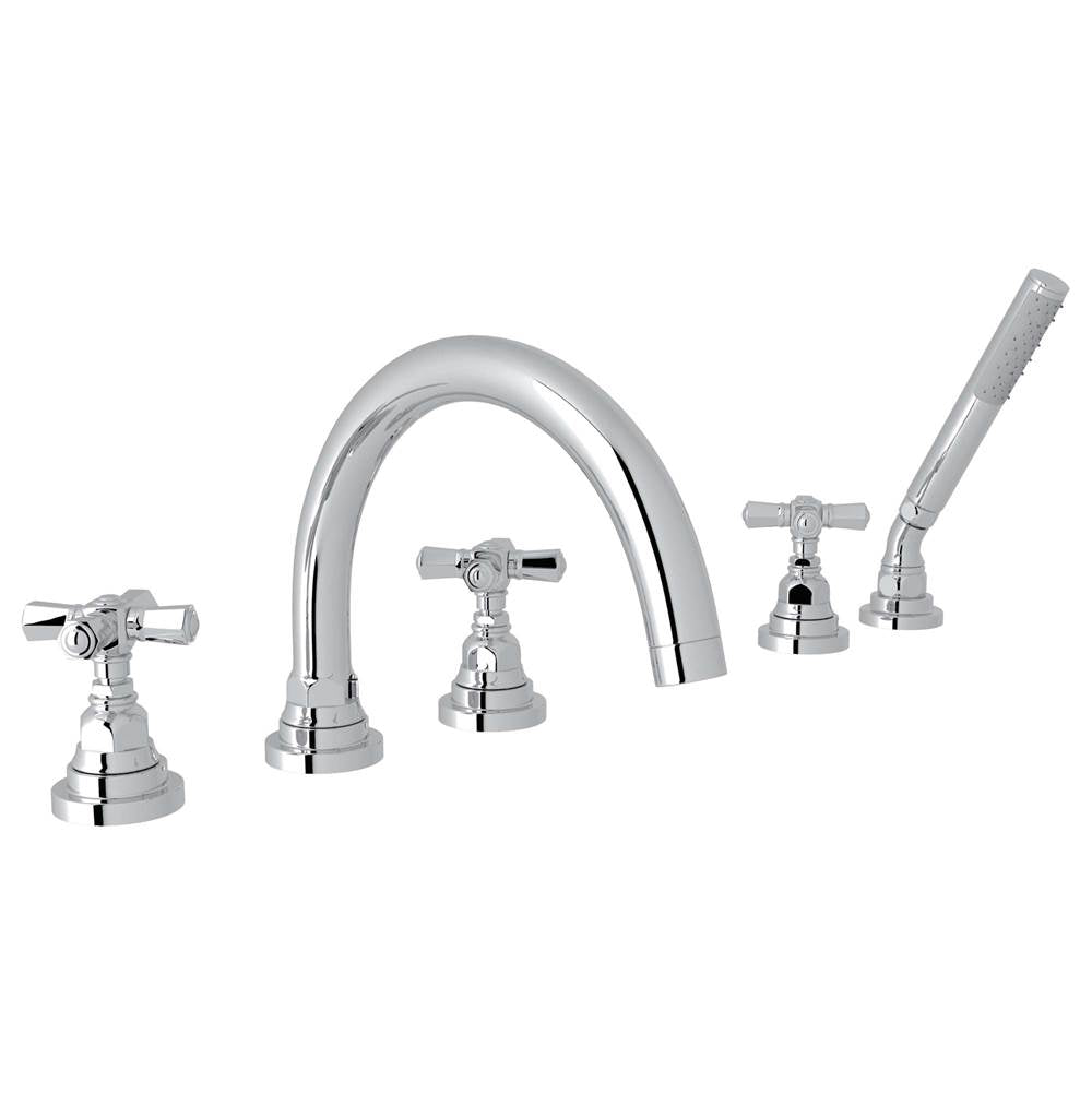 Rohl - San GiovanniE 5-Hole Deck Mount Tub Filler - Polished Chrome