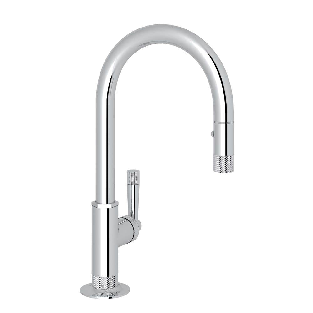 Rohl - Graceline Pull-Down Bar/Food Prep Kitchen Faucet With C-Spout - Polished Chrome
