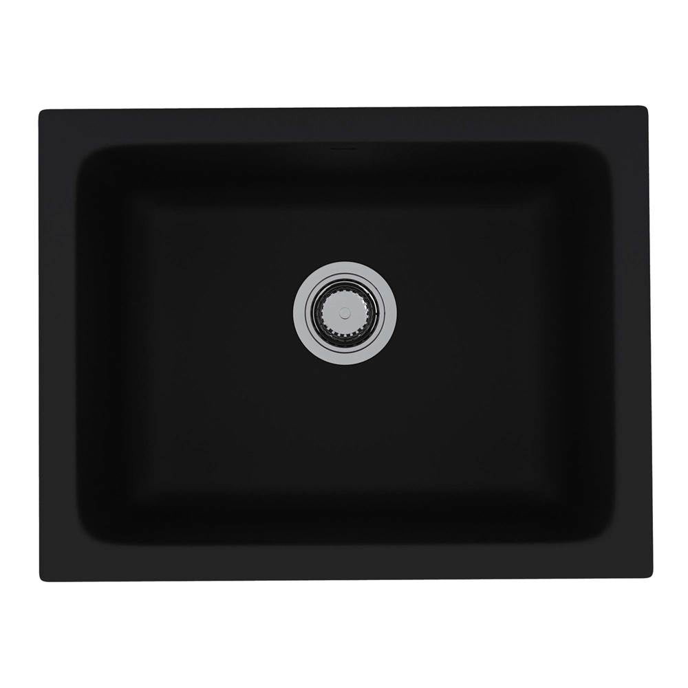Rohl - AlliaE 24'' Fireclay Single Bowl Undermount Kitchen Or Laundry Sink - Satin Black
