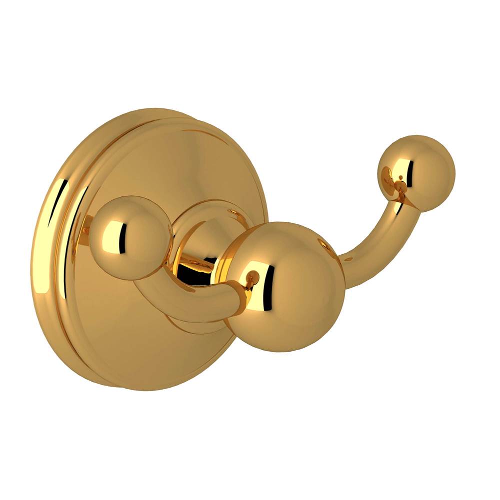 Rohl - Georgian EraE Double Robe Hook - Unlacquered Brass