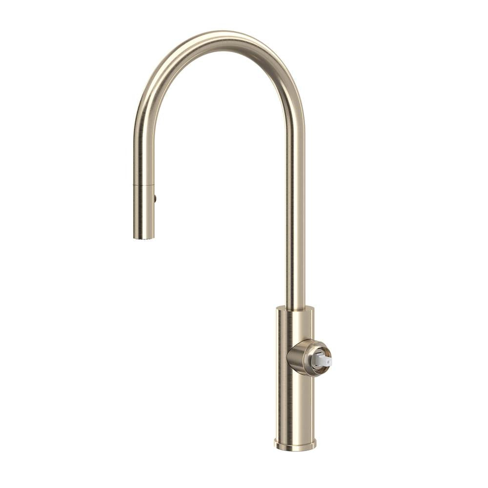 Rohl - EclissiE Pull-Down Kitchen Faucet With C-Spout - Less Handle - Satin Nickel