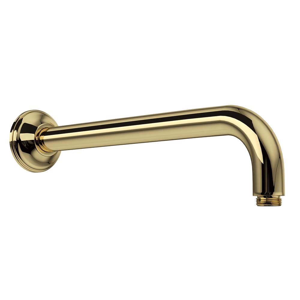 Rohl - 12'' Wall Mount Shower Arm - Unlacquered Brass