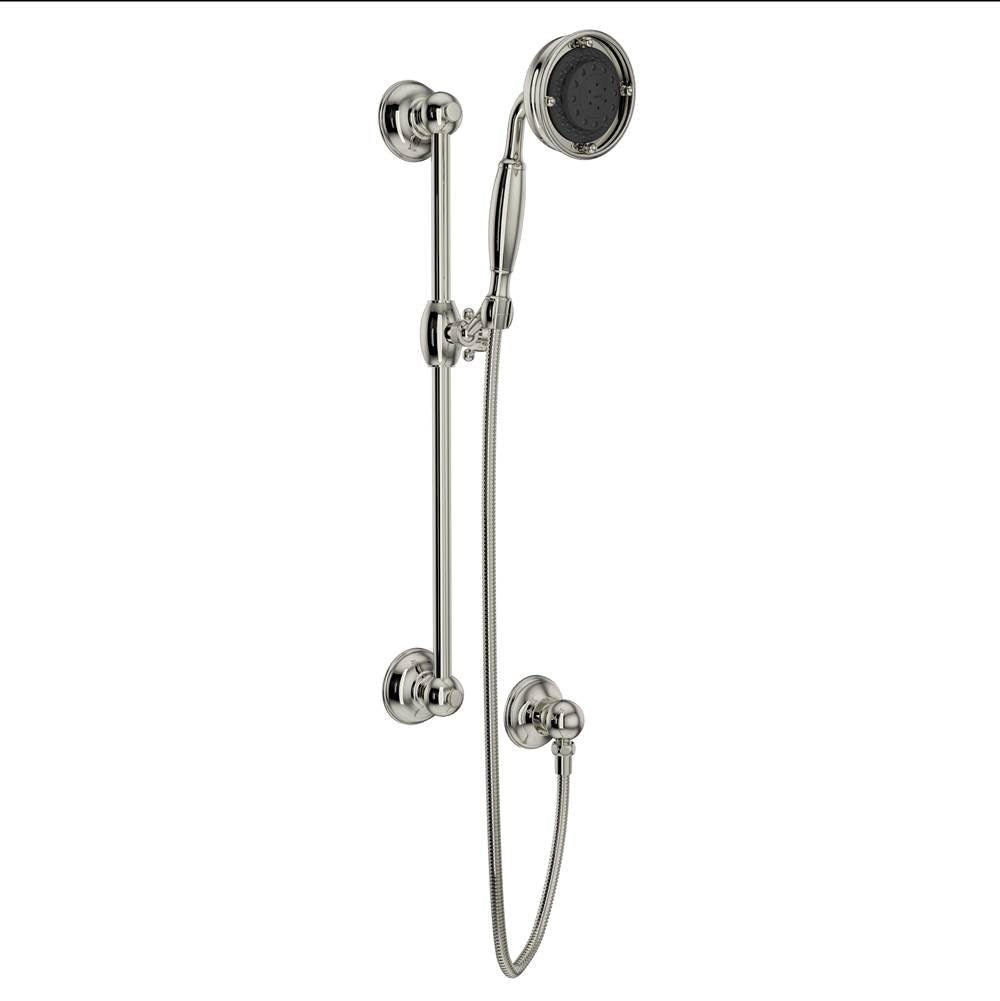 Rohl - Handshower Set With 22'' Slide Bar and 3-Function Handshower - Polished Nickel