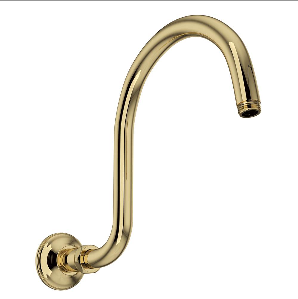 Rohl - 12'' Wall Mount Shower Arm - Unlacquered Brass