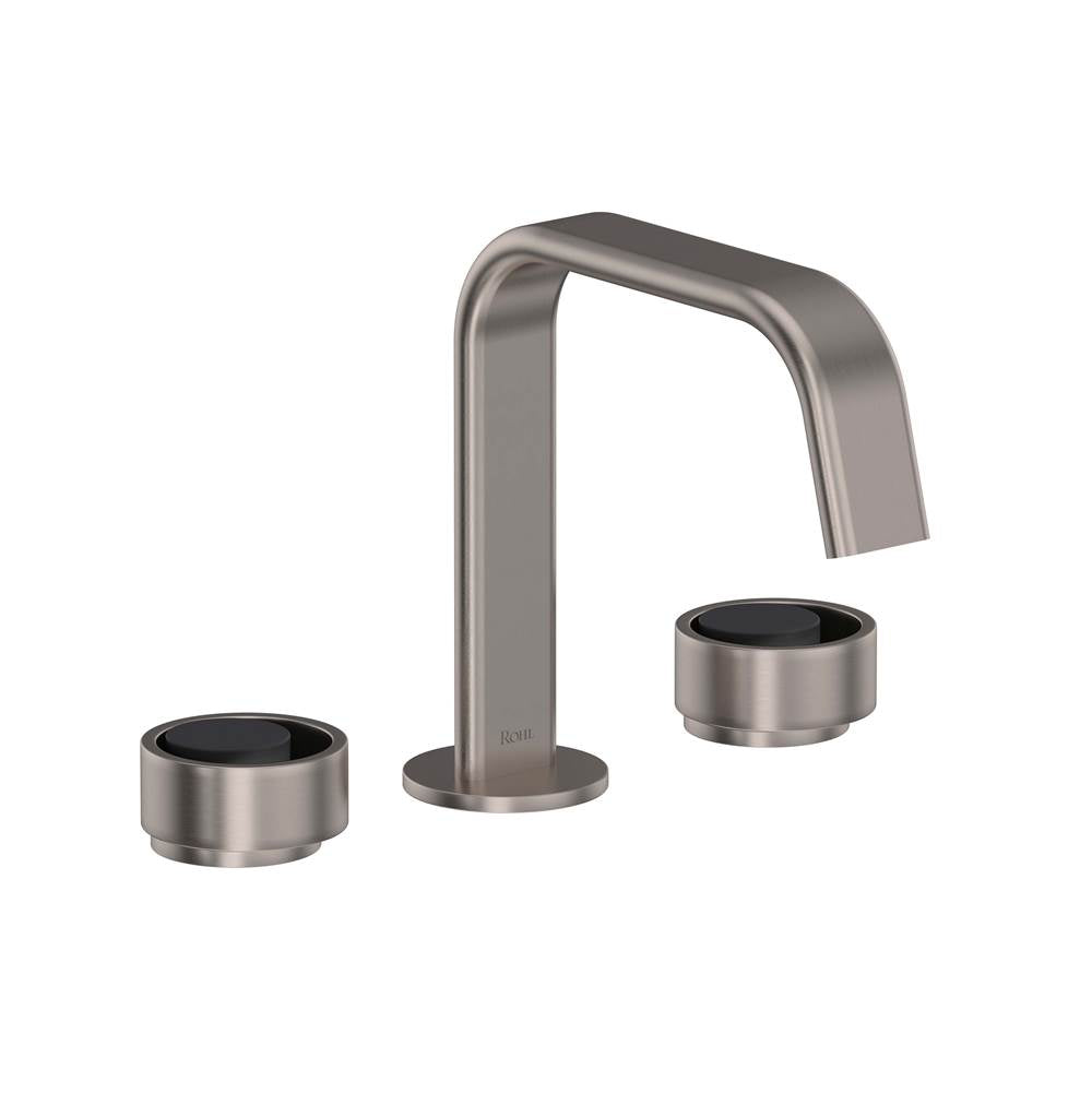 Rohl - EclissiE Widespread Lavatory Faucet With U-Spout - Satin Nickel With Matte Black
