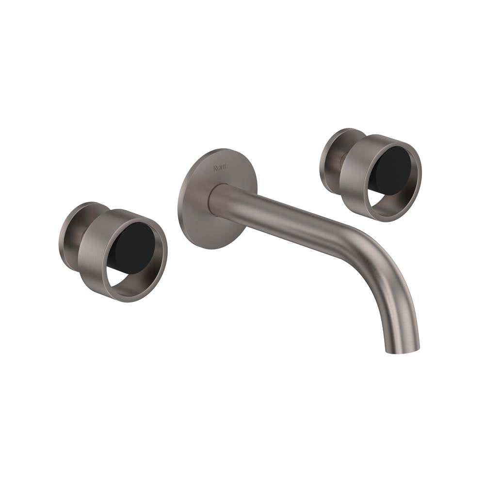 Rohl - EclissiE Wall Mount Lavatory Faucet Trim With C-Spout - Satin Nickel With Matte Black
