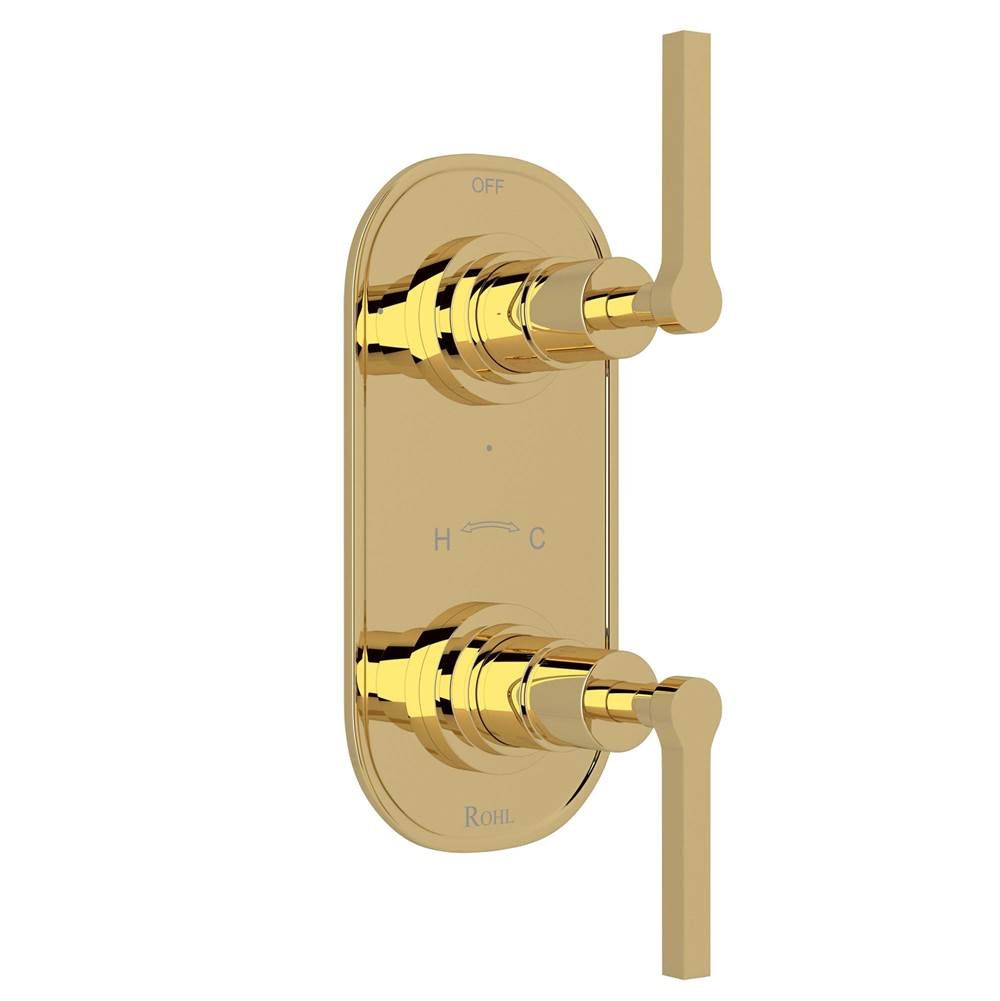 Rohl - Lombardia 1/2'' Thermostatic Trim With Diverter - Unlacquered Brass