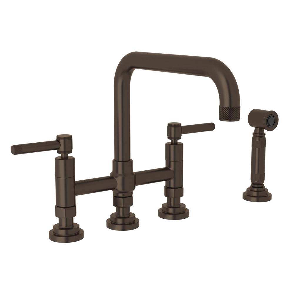 Rohl - CampoE Bridge Kitchen Faucet With Side Spray - Tuscan Brass