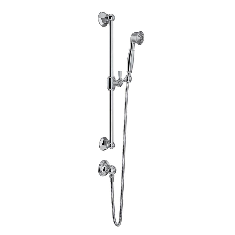 Rohl - Handshower Set With 24'' Slide Bar and Single Function Handshower - Polished Chrome