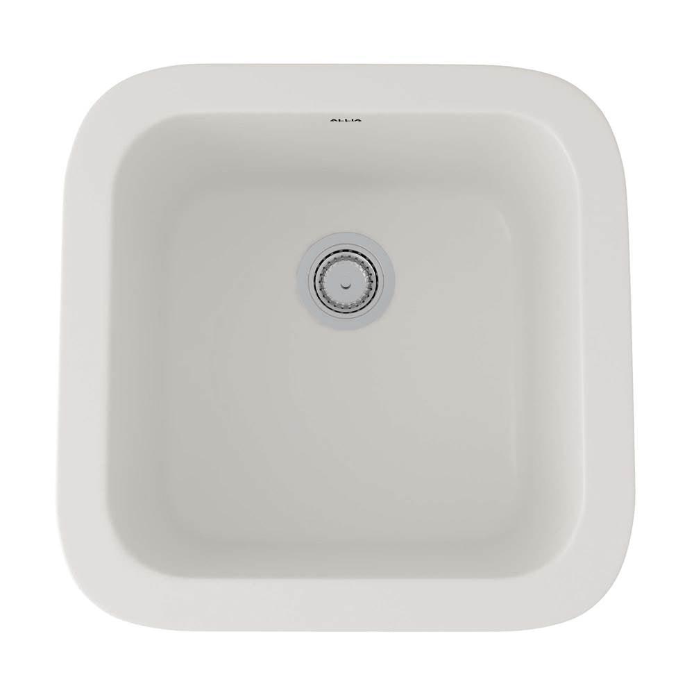 Rohl - AlliaE 18'' Fireclay Single Bowl Bar/Food Prep Kitchen Sink - Pergame