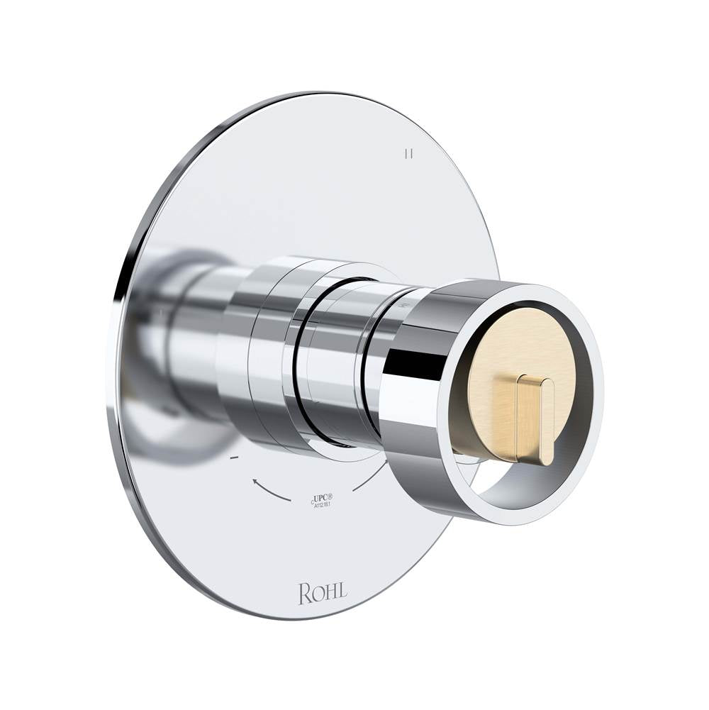 Rohl - EclissiE 1/2'' Therm & Pressure Balance Trim With 3 Functions - Polished Chrome With Satin Nickel