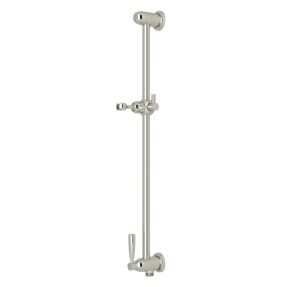 Rohl - 24'' Slide Bar With Integrated Volume Control And Outlet - Polished Nickel