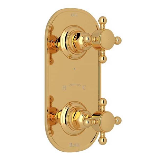 Rohl - 1/2'' Thermostatic Trim With Diverter - Italian Brass