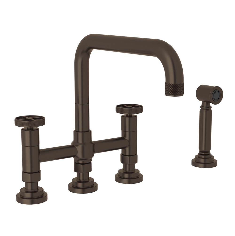 Rohl - CampoE Bridge Kitchen Faucet With Side Spray - Tuscan Brass