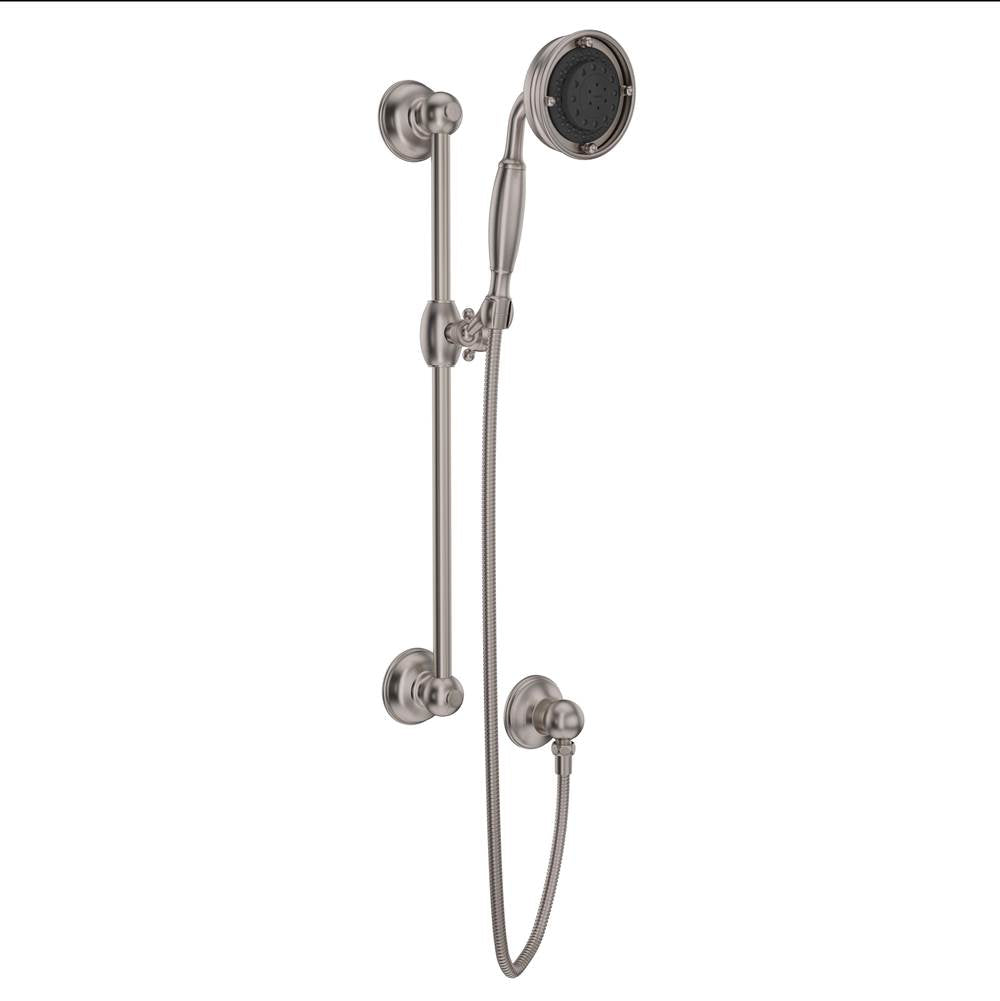 Rohl - Handshower Set With 22'' Slide Bar and 3-Function Handshower - Satin Nickel