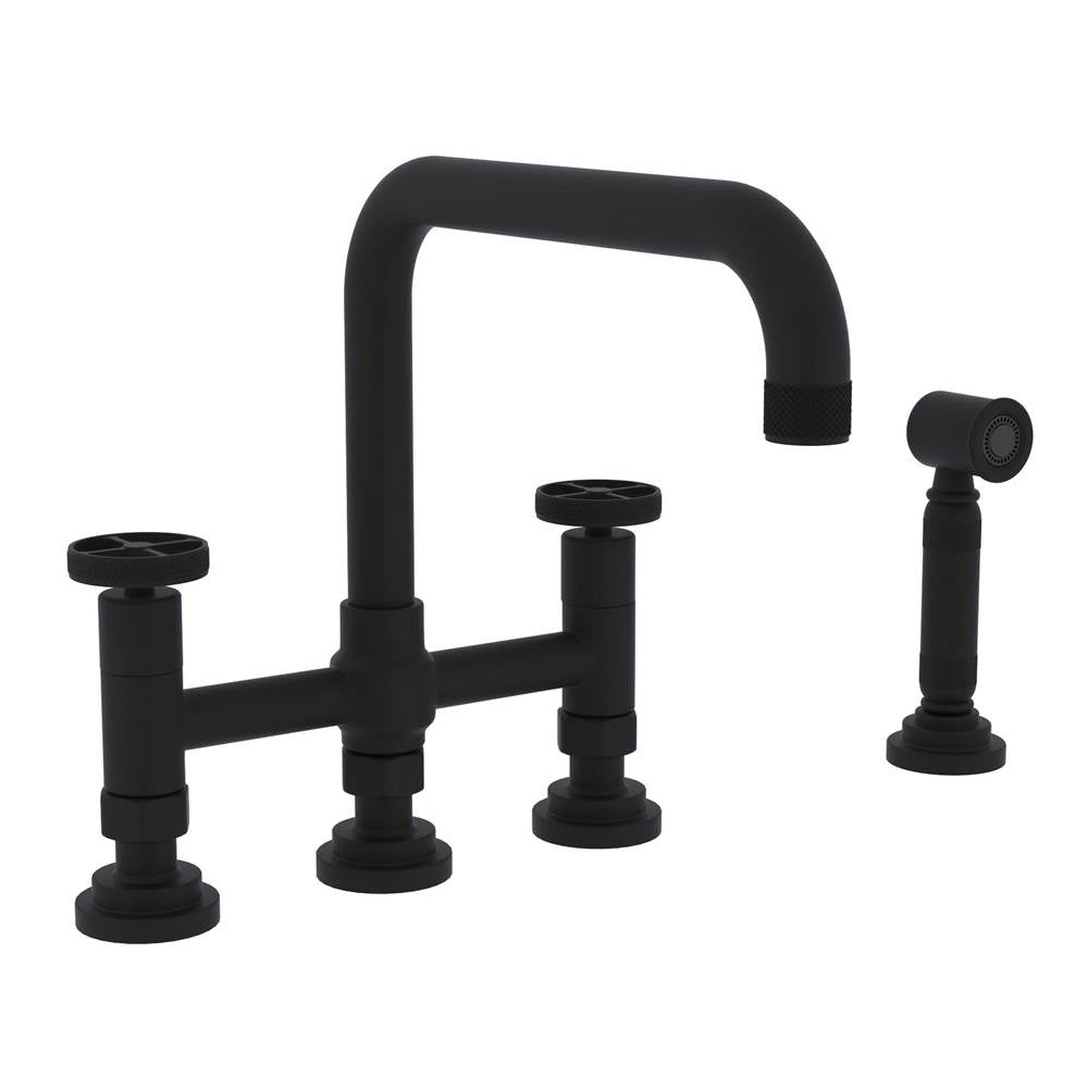Rohl - CampoE Bridge Kitchen Faucet With Side Spray - Matte Black