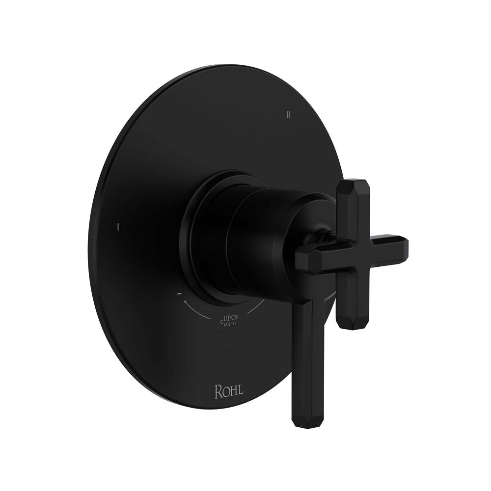 Rohl - ApothecaryE 1/2'' Therm & Pressure Balance Trim With 5 Functions - Matte Black