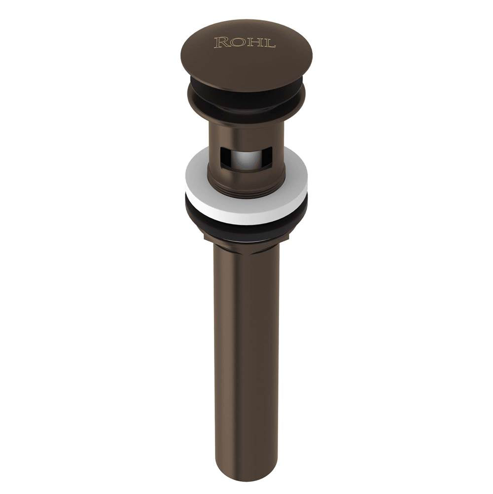 Rohl - Lavatory Push Drain With Overflow - Tuscan Brass