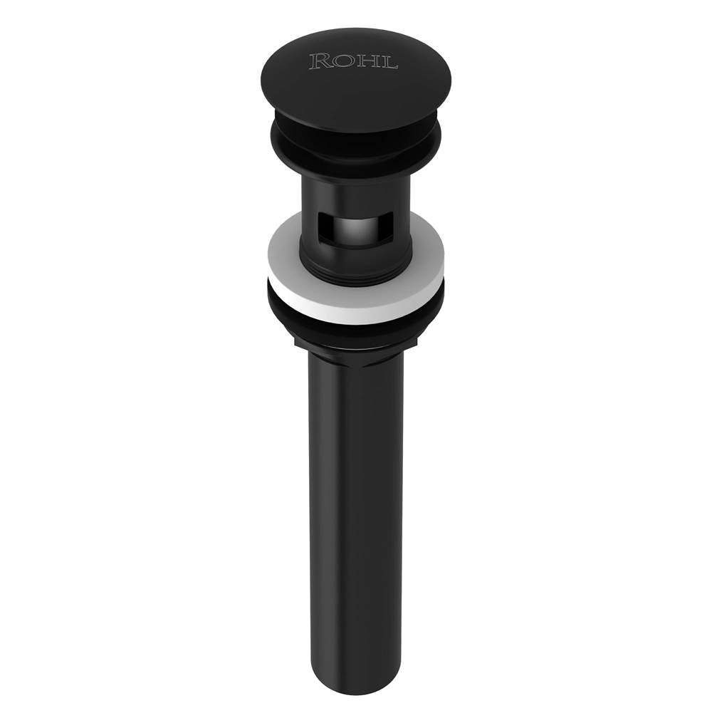 Rohl - Lavatory Push Drain With Overflow - Matte Black