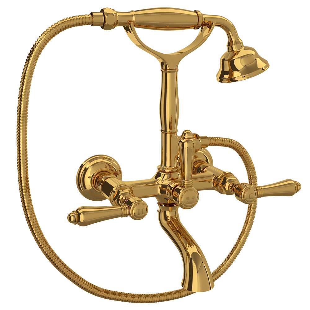Rohl - Exposed Wall Mount Tub Filler - Unlacquered Brass